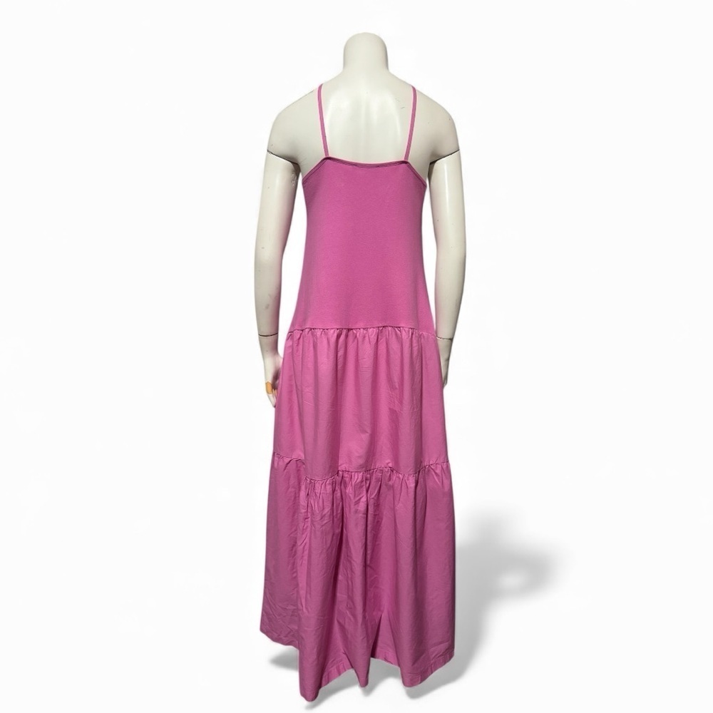 ZARA Pink Tiered Maxi Sundress Women’s Small Flowy Resort Summer Slip Dress - Picture 4 of 12